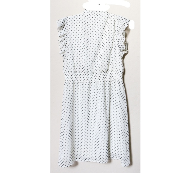White Chiffon Polka Dot Dress - Picture 3 of 3